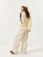 Floral Pleated Drawstring Pants