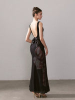 Floral Mesh Mermaid Maxi Dress
