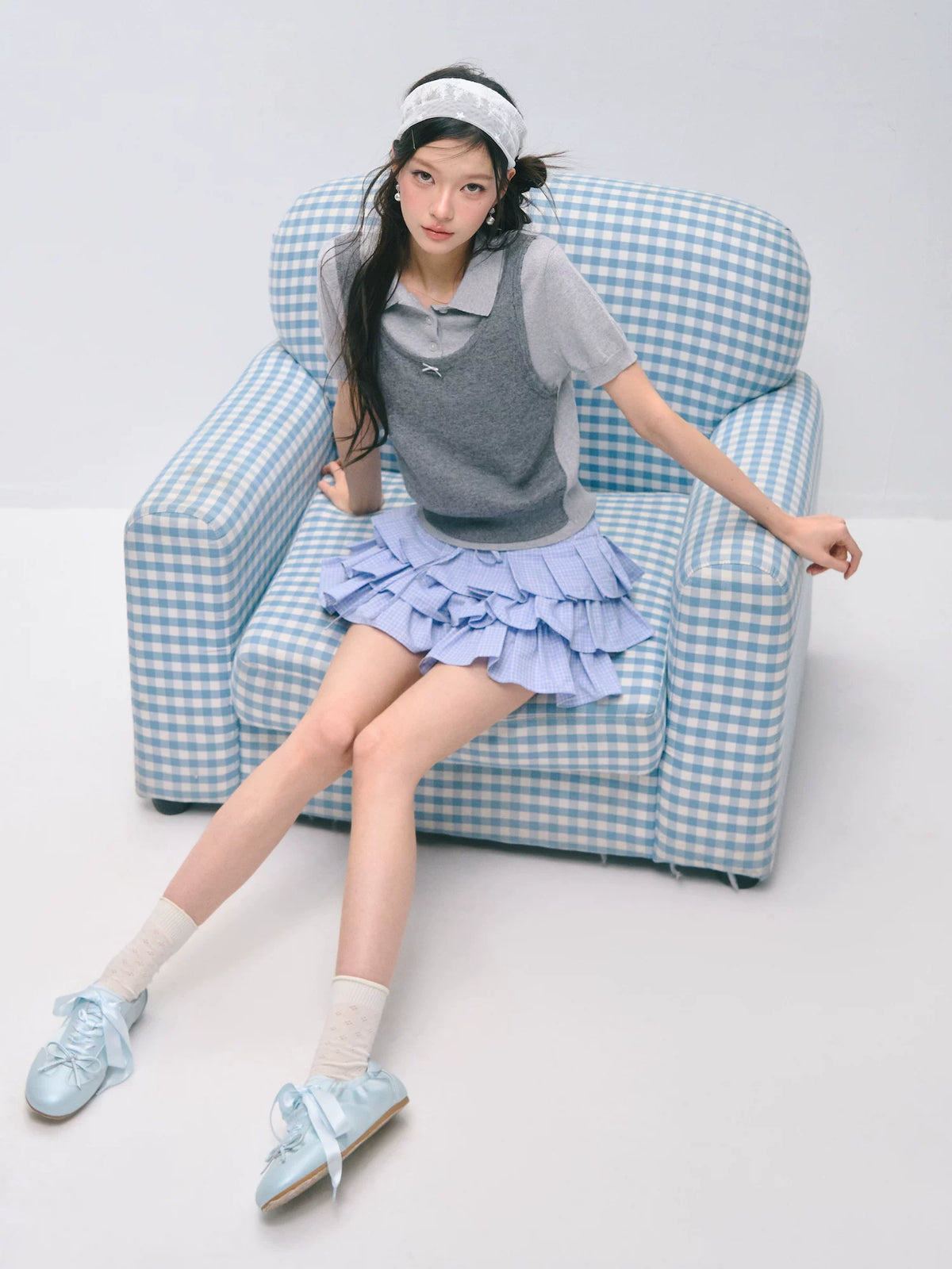Polo Collar Two‑Layer Ice Silk T-shirt