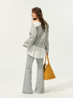 Detachable Collar Sweatshirt Set