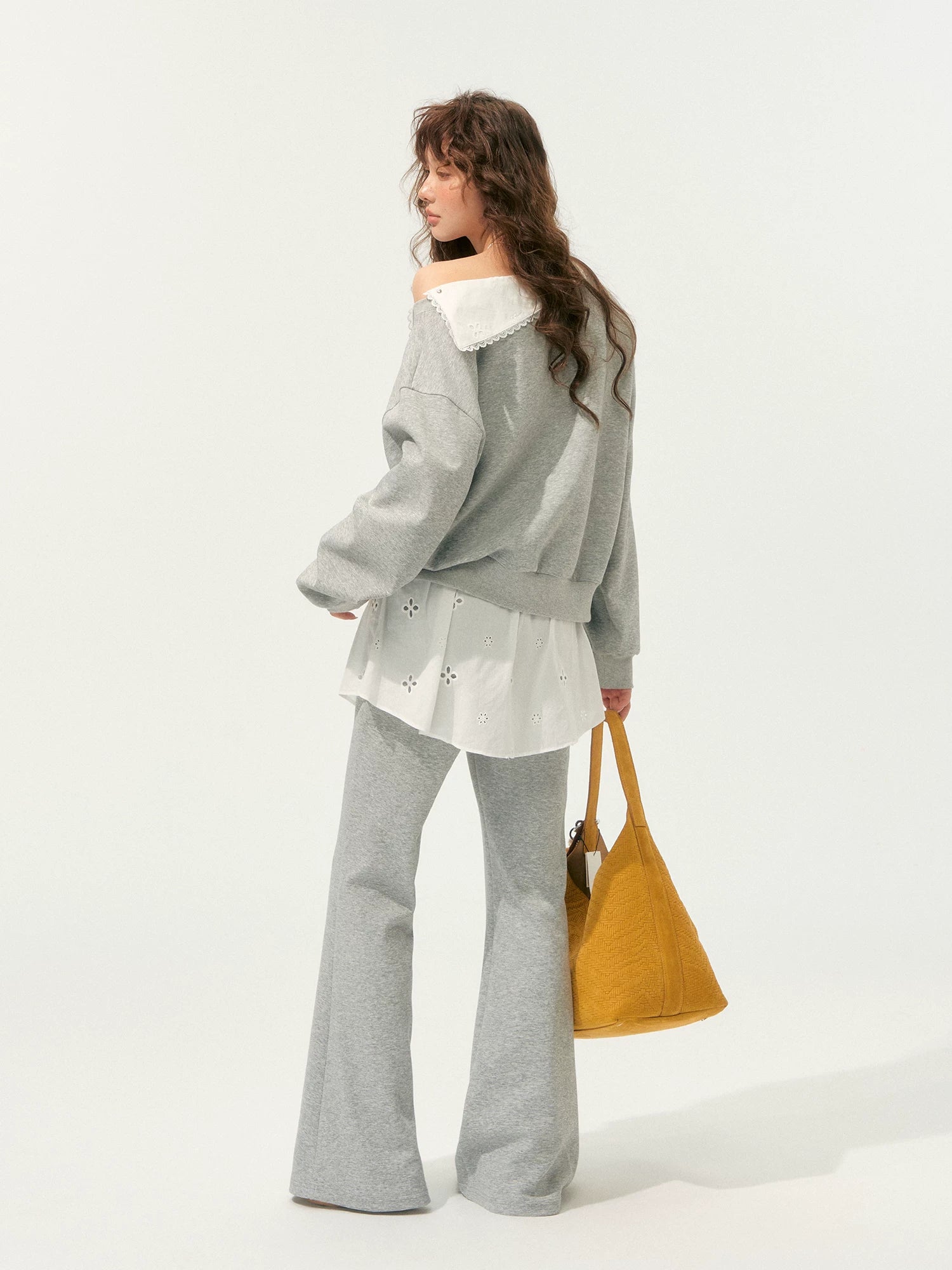 Detachable Collar Sweatshirt Set