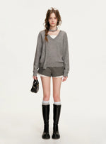 Mesh-Trim A-Line Shorts