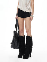 Low Waist Textured Shorts