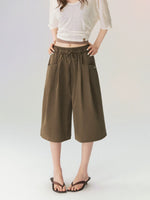 Relaxed Waist Wide-Leg Cropped Pants
