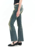 Distressed Washed Denim Jeans