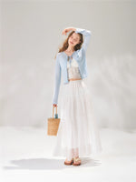Pearl Texture Tiered Skirt