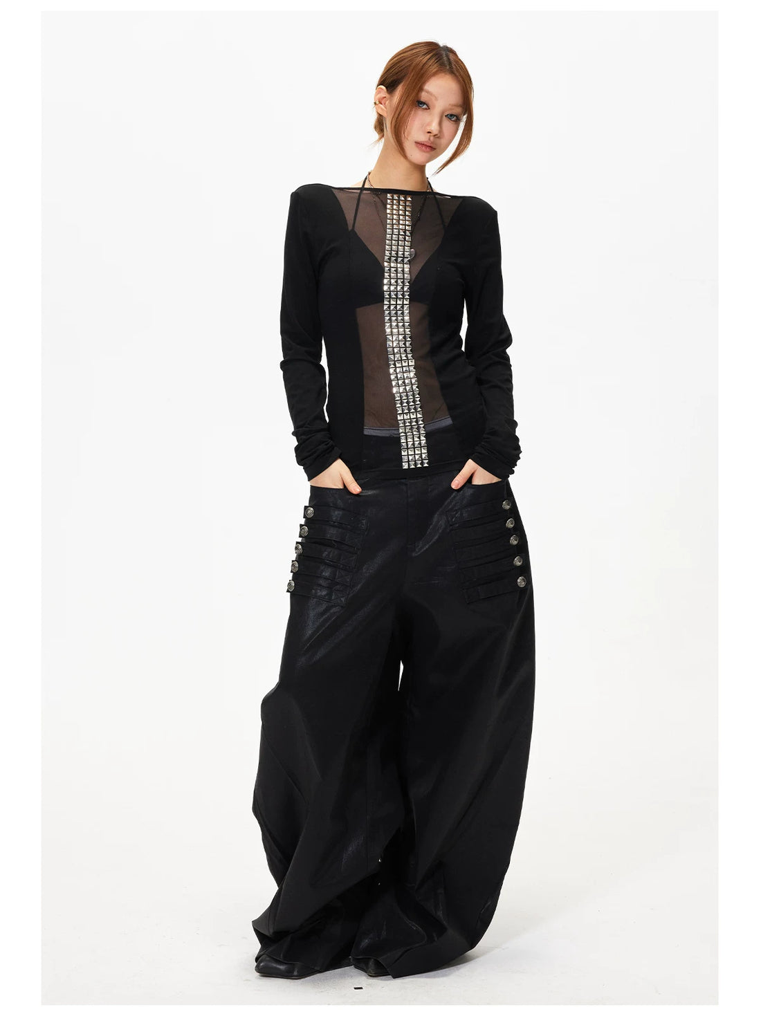 Rhinestone Mesh Tee