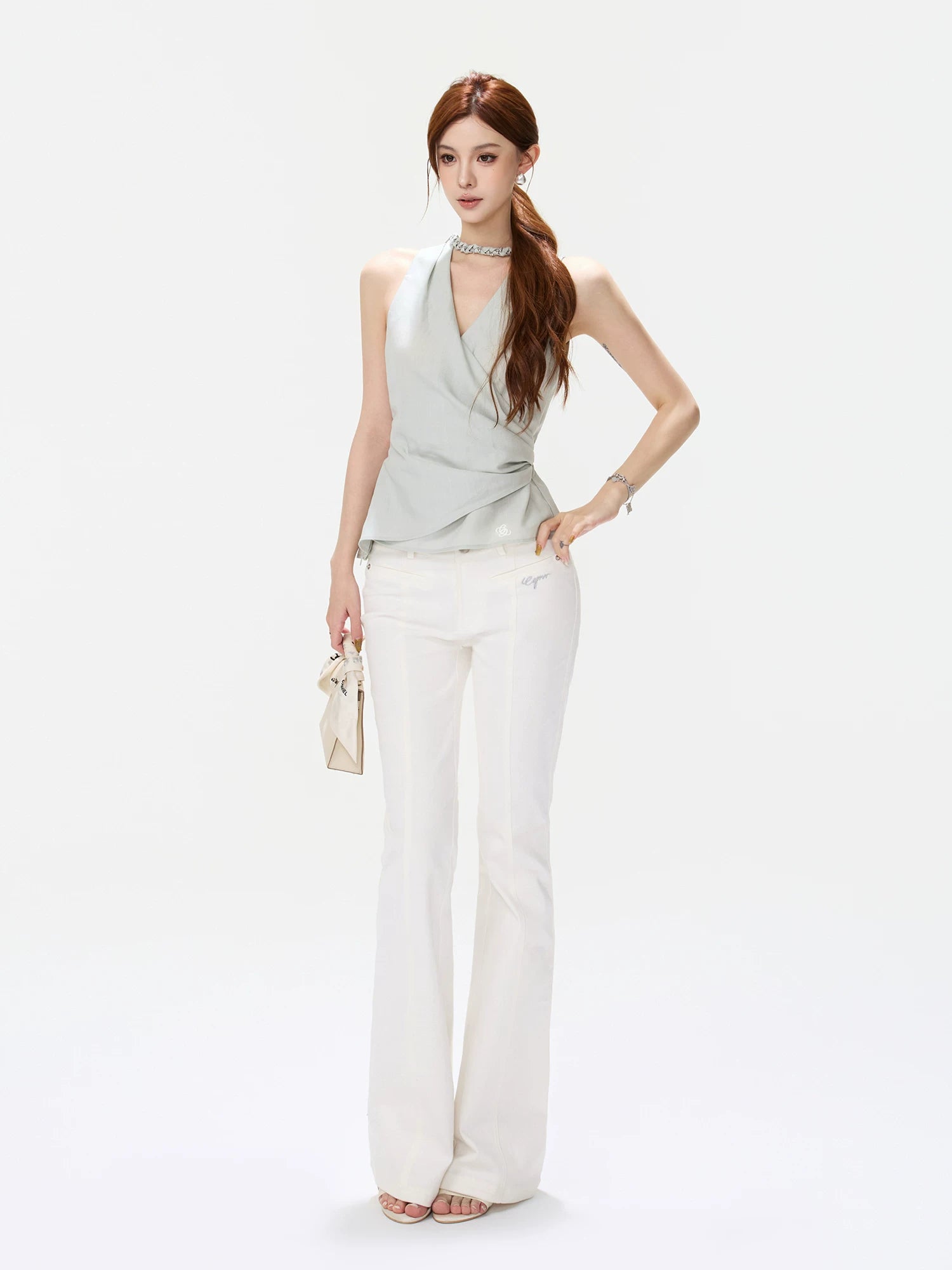 Lyocell Halter Wrap Top