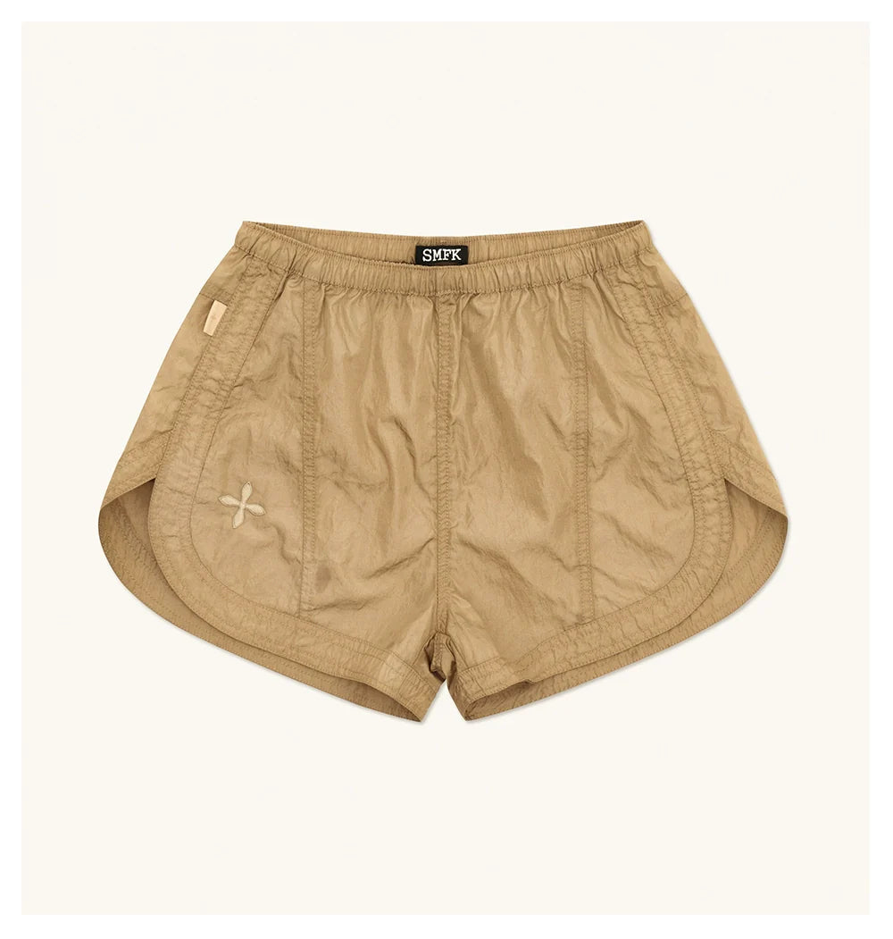 Ancient Myth Metallic Skin Embroidered Athletic Shorts