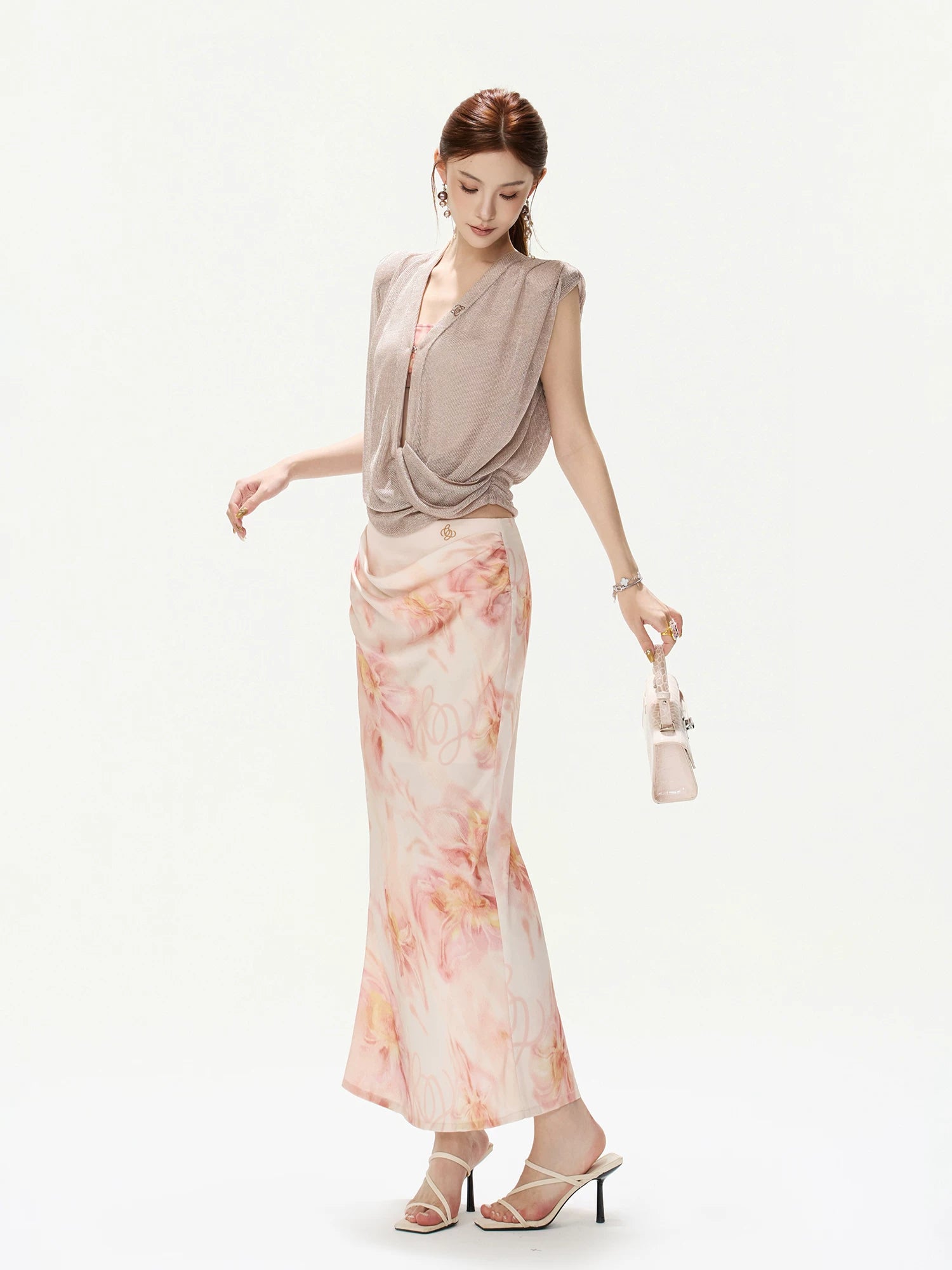 Satin Mermaid Midi Skirt