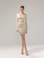Lace Knit 2-in1 Blouse & Skirt Set