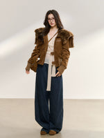 Fur Collar Suede Jacket