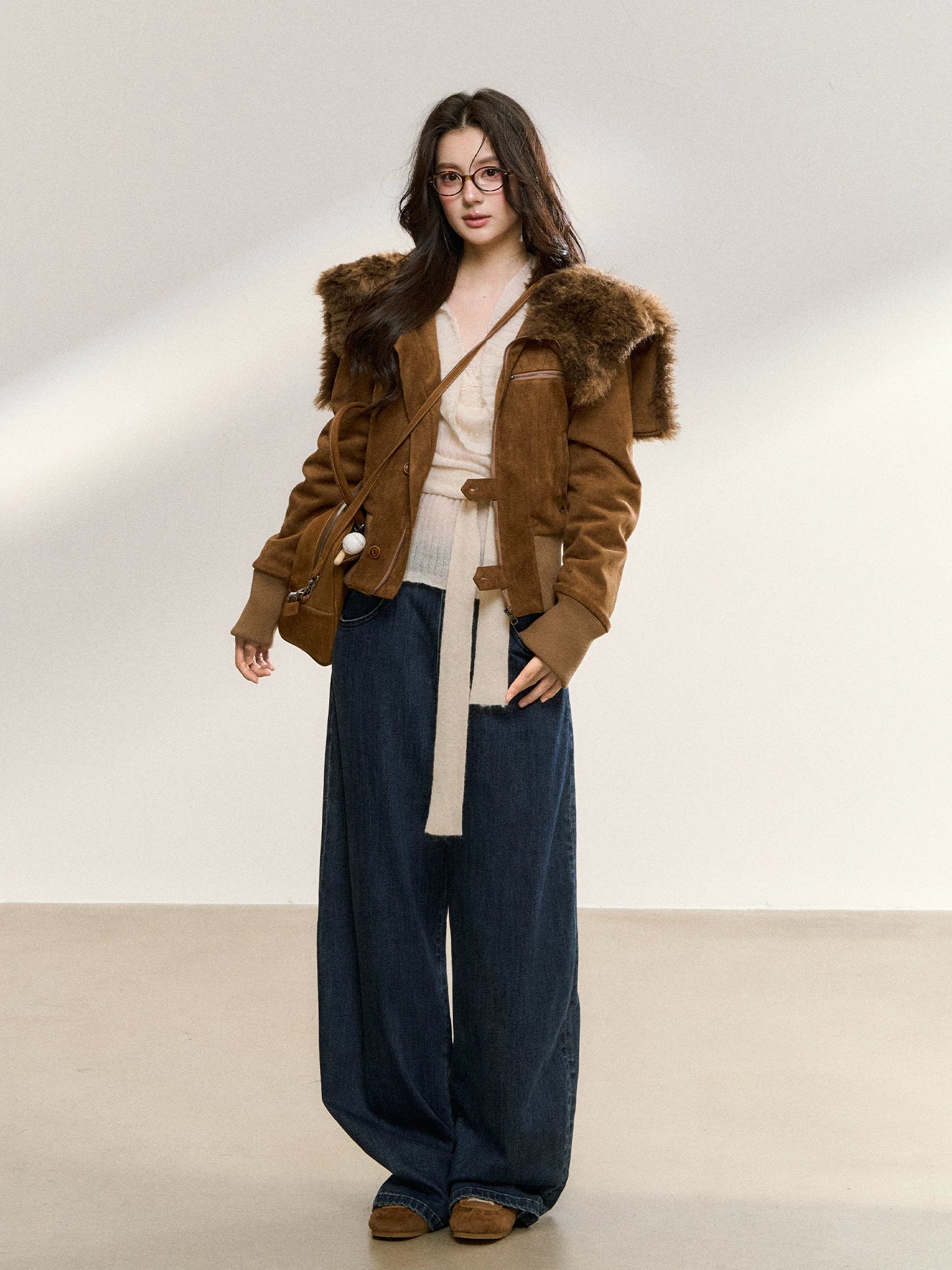 Fur Collar Suede Jacket