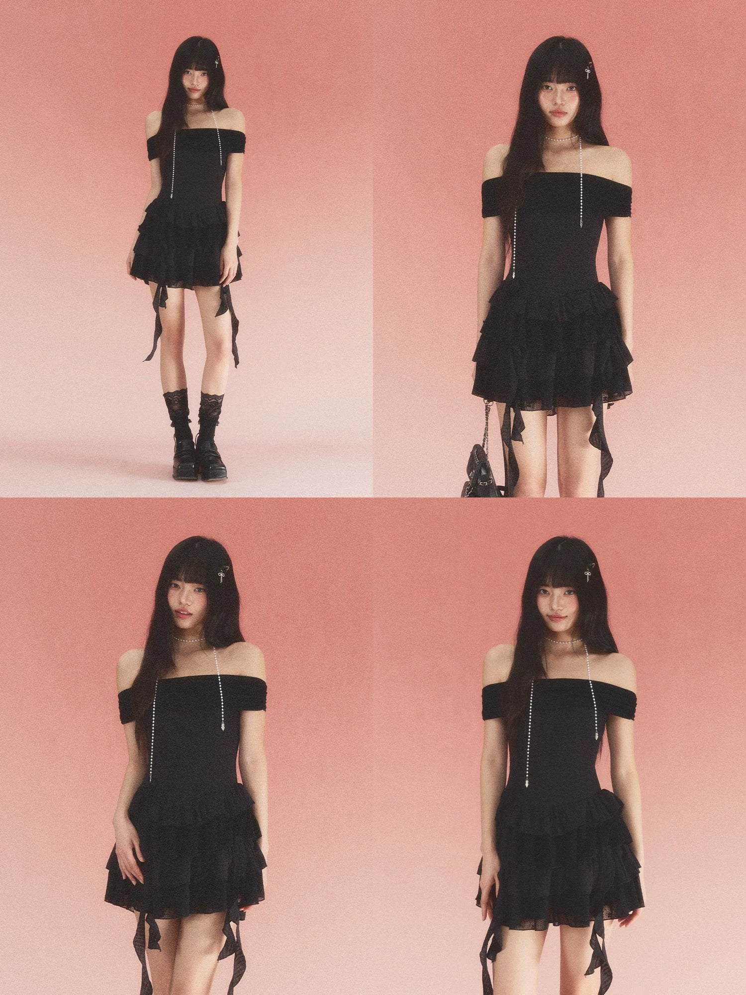 Black Lace Off Shoulder Dress