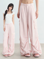 Pink Utility Wide-Leg Pants