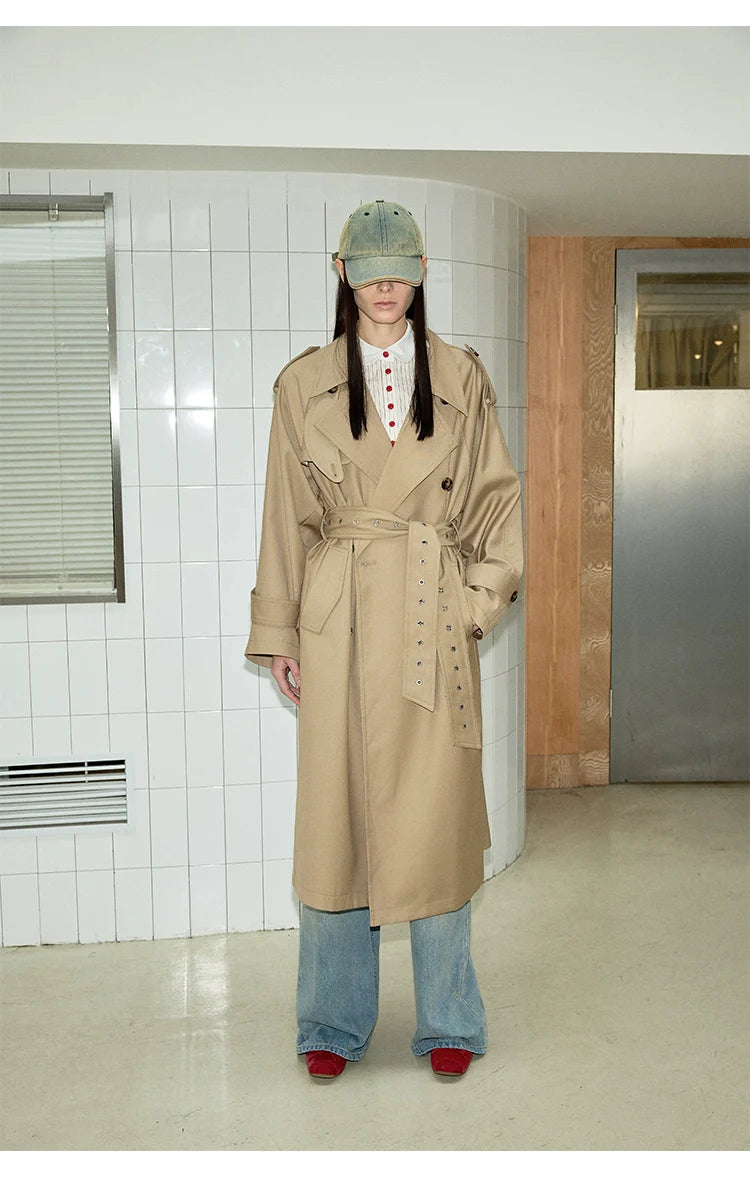 Khaki Double-Breasted Coat