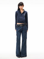 Printed Cropped Stand Collar Jacket