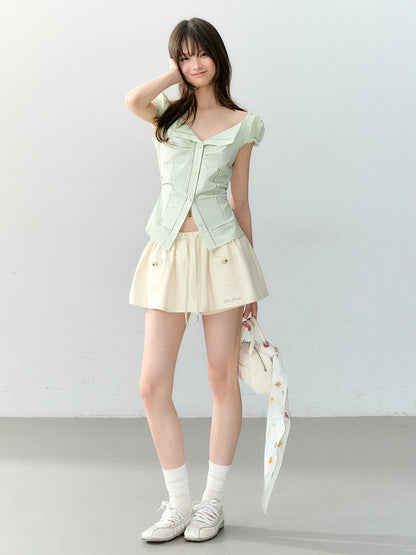 Polka Dot Tie Blouse