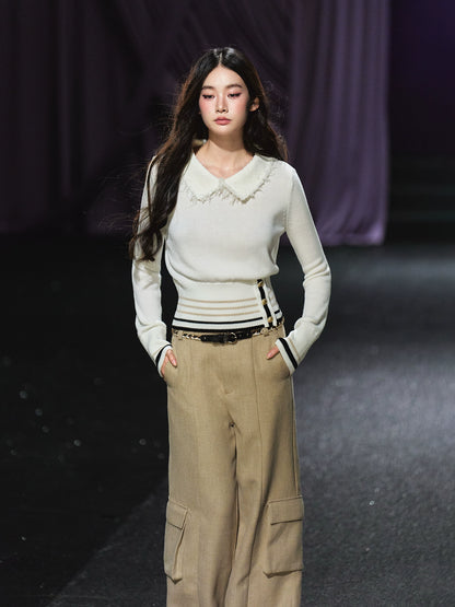 Peter Pan Collar Stripe Sweater