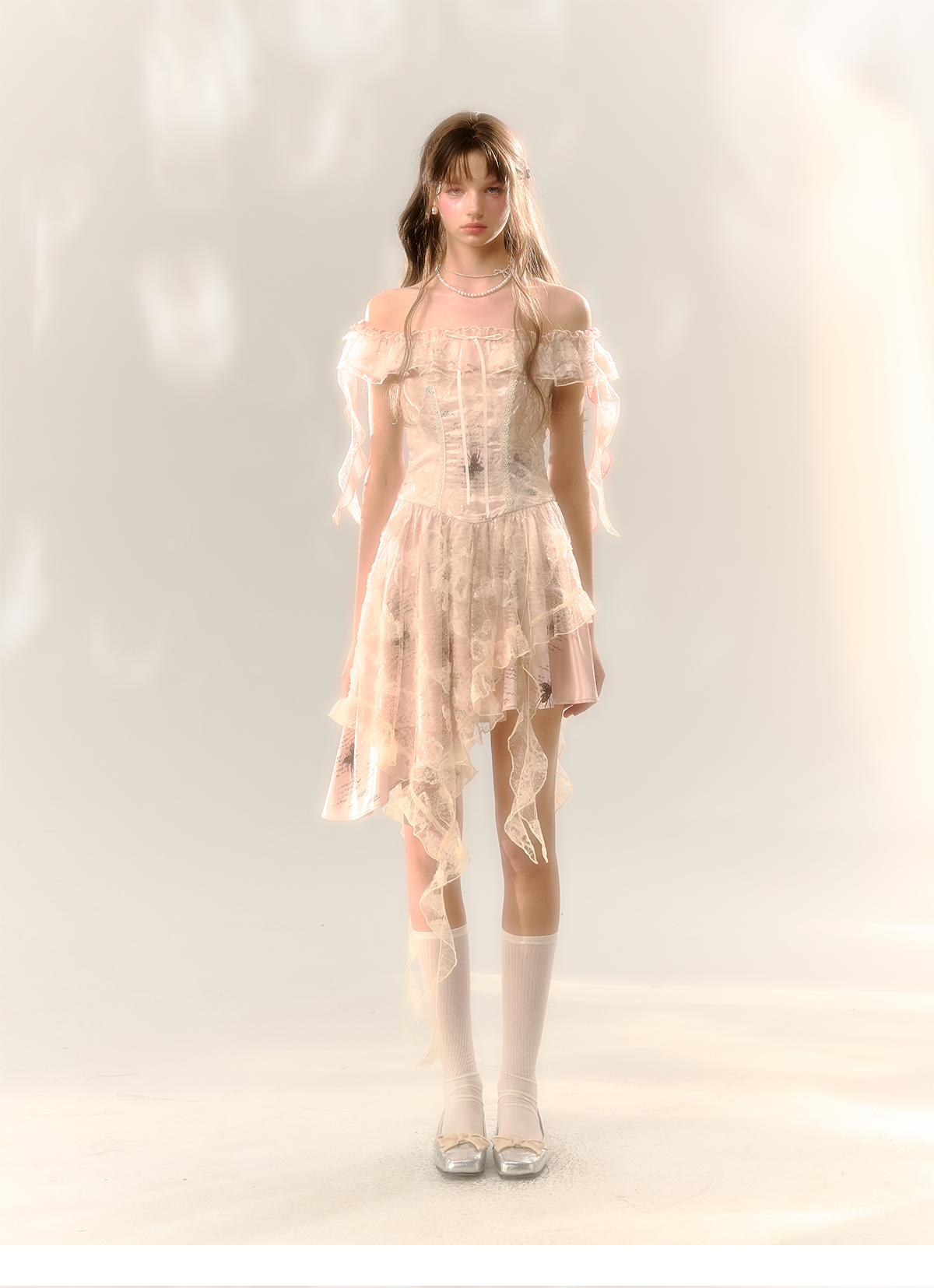 Pink Butterfly Lace Dress
