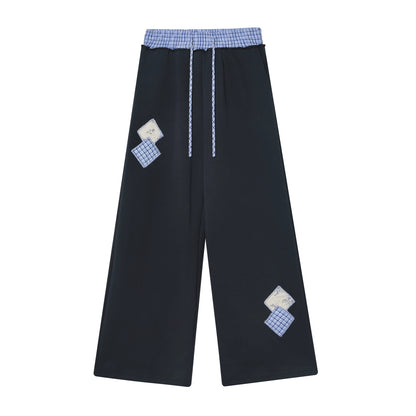 Plaid Patchwork Sweatshirt &amp; Sweatpants Set