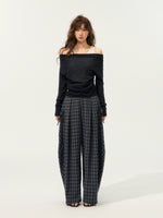 Fake Two-Piece Color-Block Draped Collar Knit Top