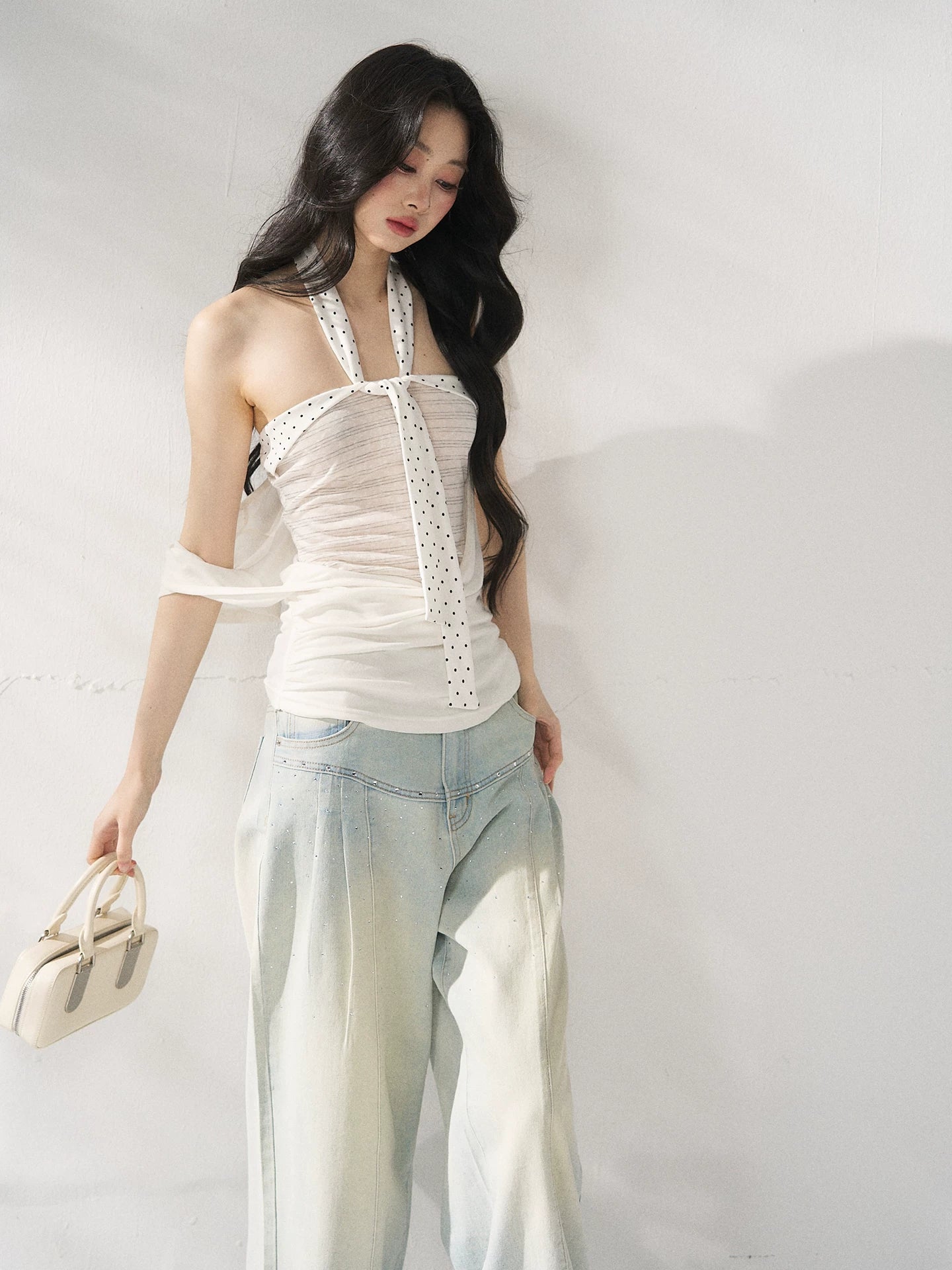 Polka Halter Stripe Set