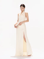 Ribbon Halter Satin Dress