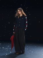 Vintage Floral Jacquard Collar Cardigan