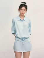 Light Blue Shirt & Shorts Set