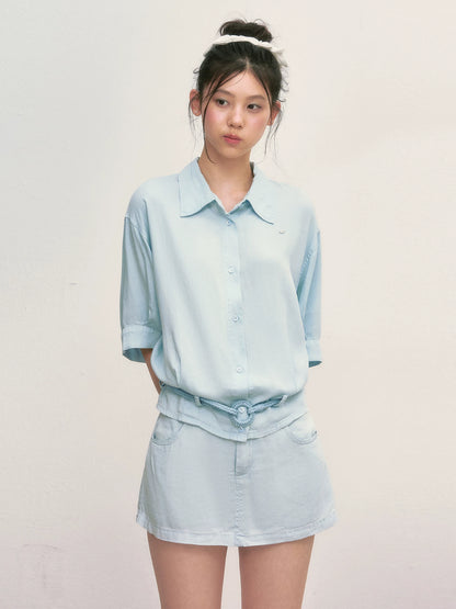 Light Blue Shirt &amp; Shorts Set