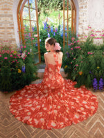 Floral Halter Fish Tail Dress
