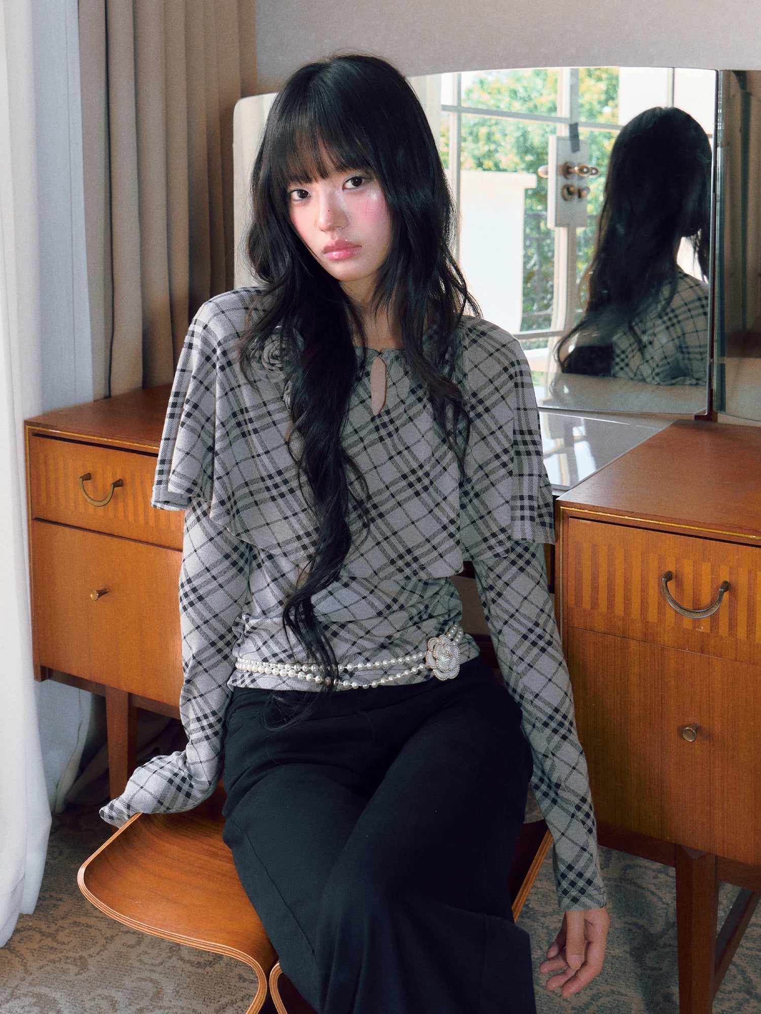 Plaid Cape Top
