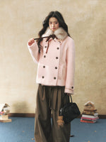 Vintage Double Breasted Bow Collar Coat