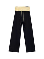 Contrast Waist Drawstring Pants