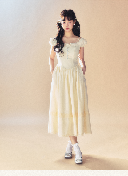 Lace Square Neck Dress