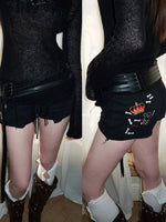 Bone Embroidery Sweat Shorts