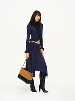 Ruched Ruffle Cardigan & Skirt Set