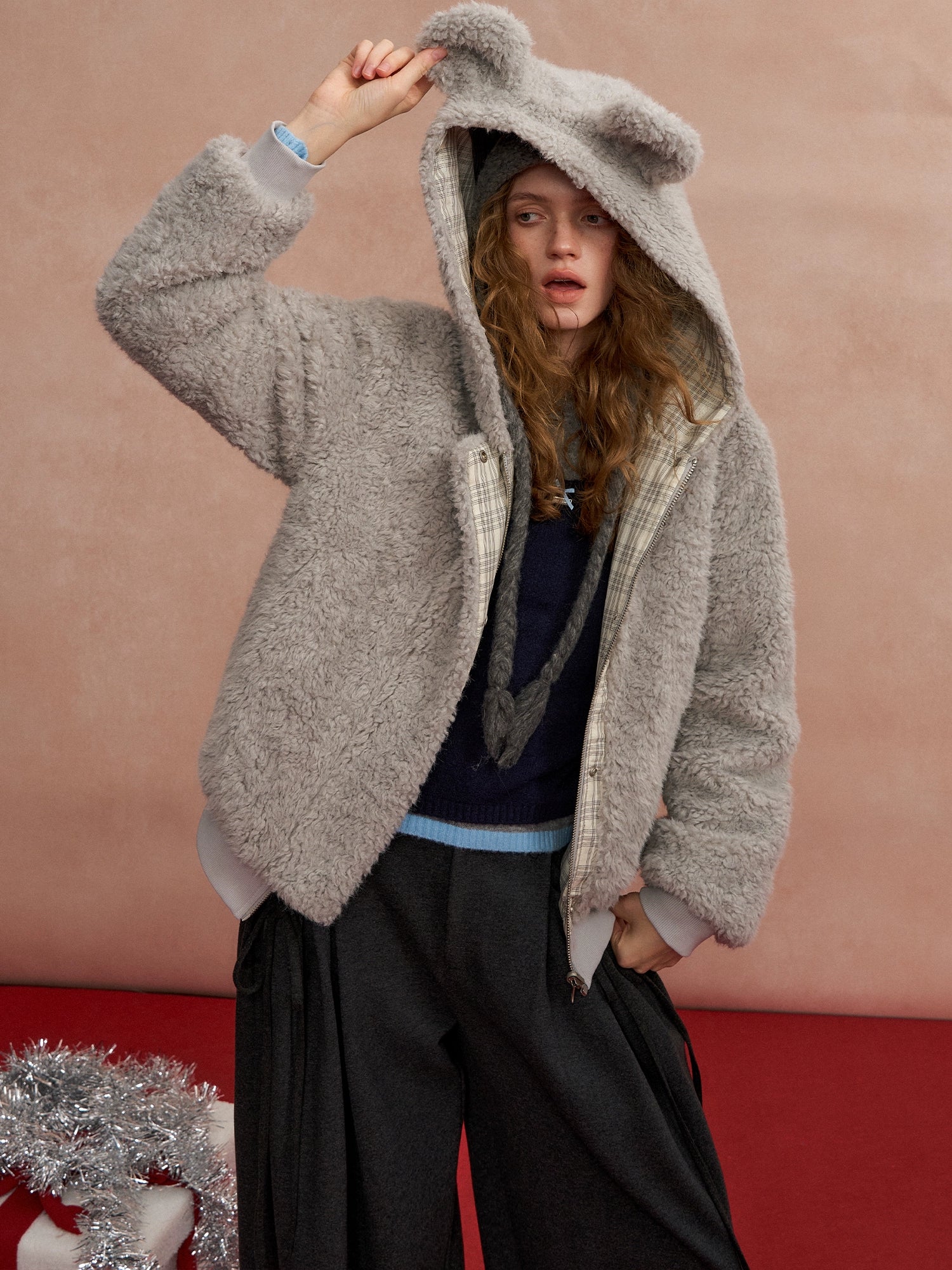 Sherpa Plaid Reversible Hooded Jacket