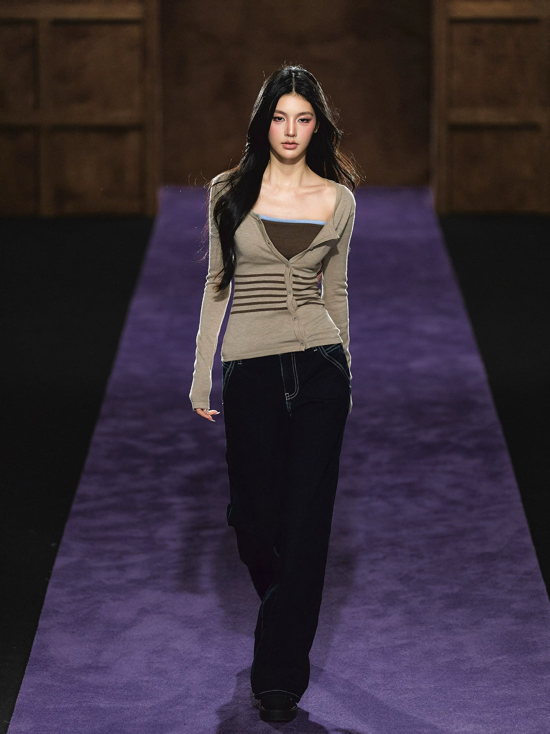 Faux Two-Piece Knit Top