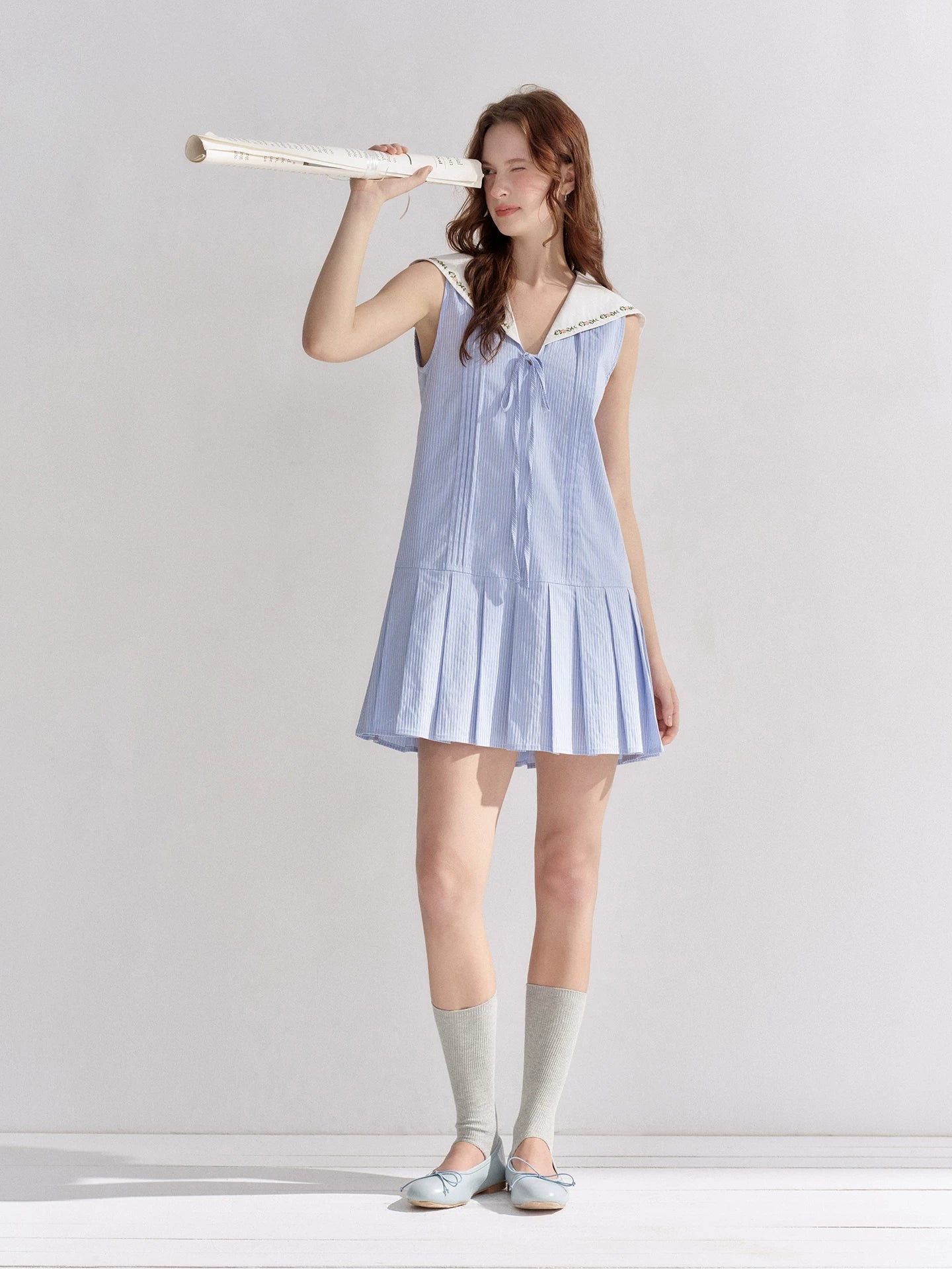 Sailor Collar Pleated Dress