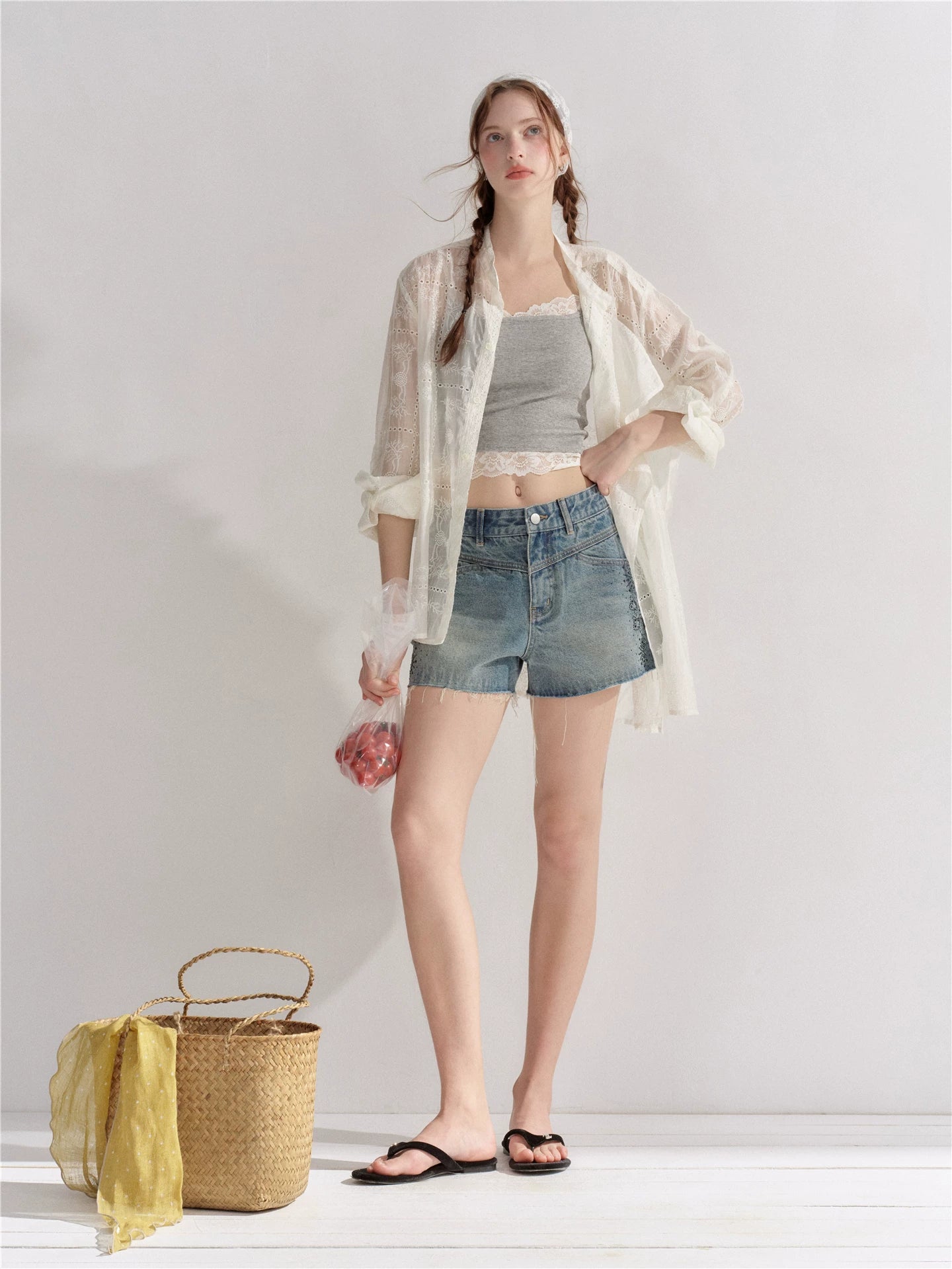 Rhinestone Denim Shorts