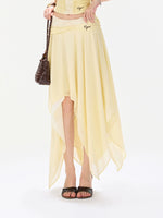 Lace Chiffon Midi Skirt