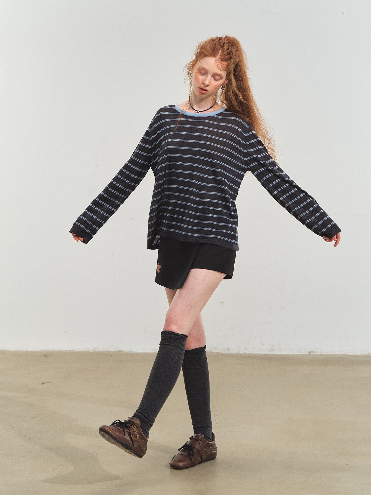Vintage Striped Knit Blouse
