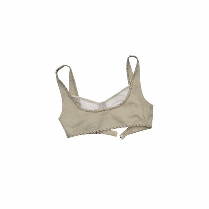 Suede Mesh Lace-Up Bralette