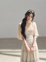 Pink Mesh Shawl Top