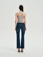 Lace Panel Twist Knit Tank