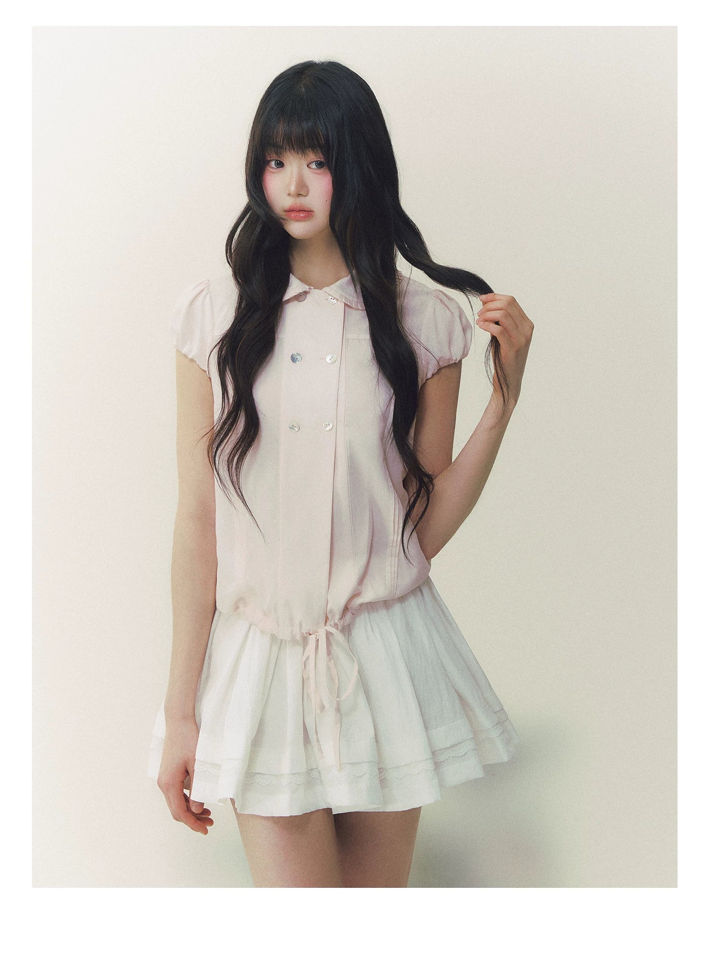 Pink Blush Double Button Shirt