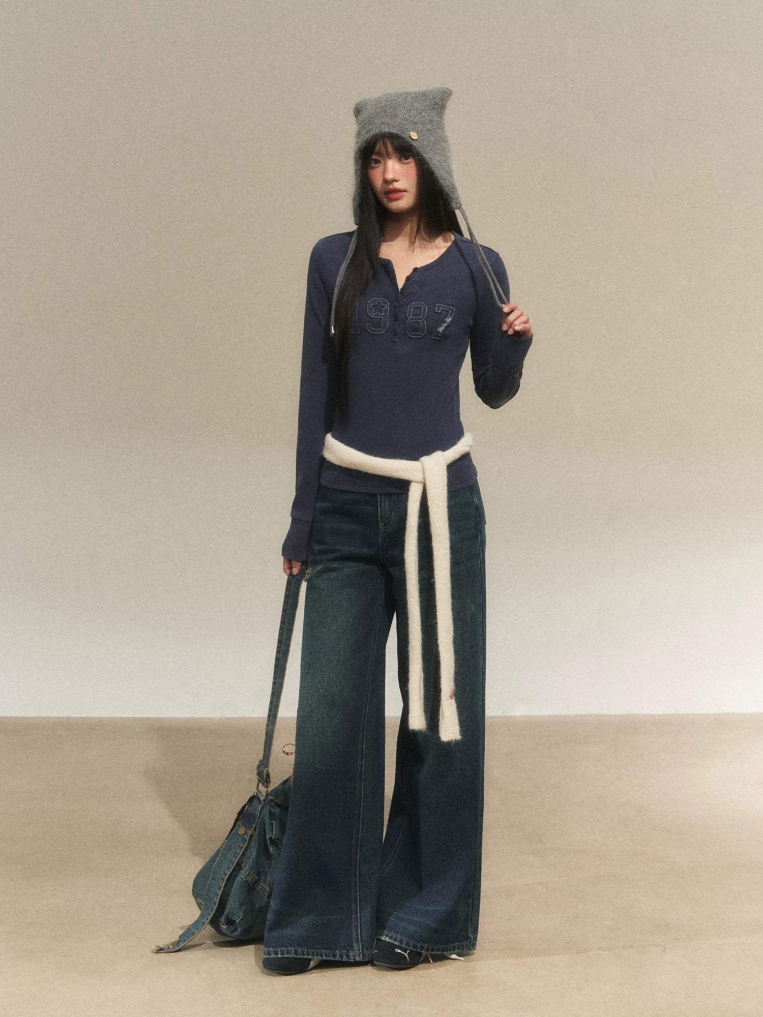 Vintage Henley Longsleeve Tee