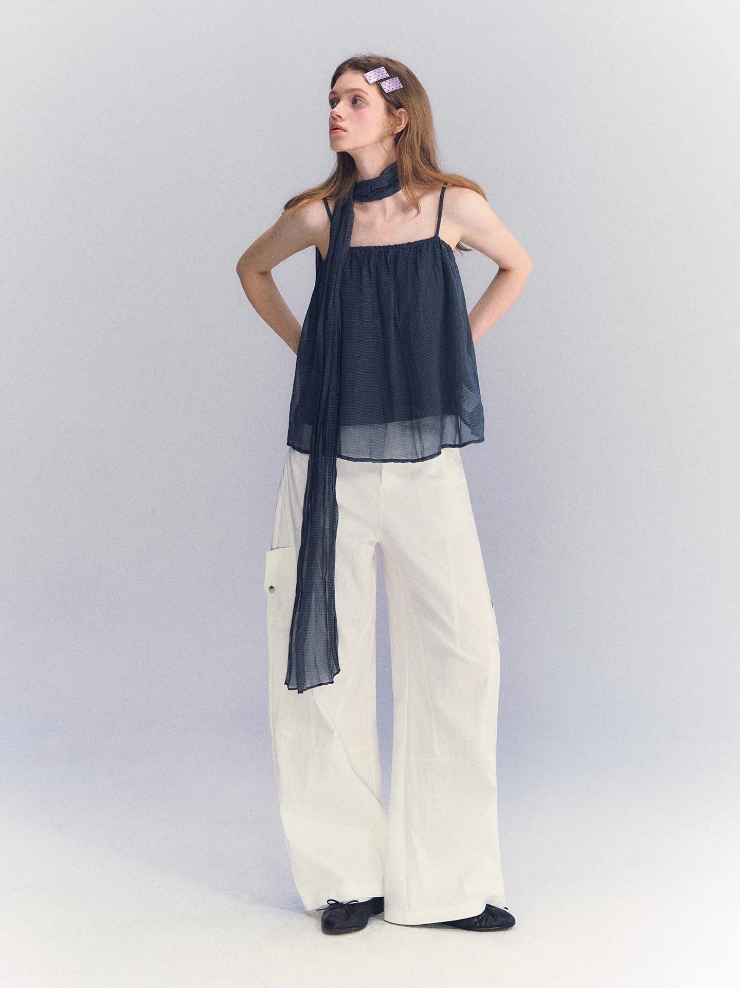 Plaid Chiffon Camisole Top